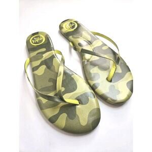 Solei Sea Indie Camo Citron Sandal Camouflage Leather Sandal Green US 9 EU40 EUC